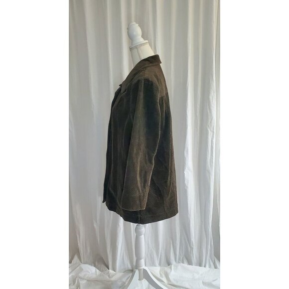 J. Jill Corduroy Women's Blazer/Jacket Oversized Button Up Size Medium Chocolate - Picture 4 of 13